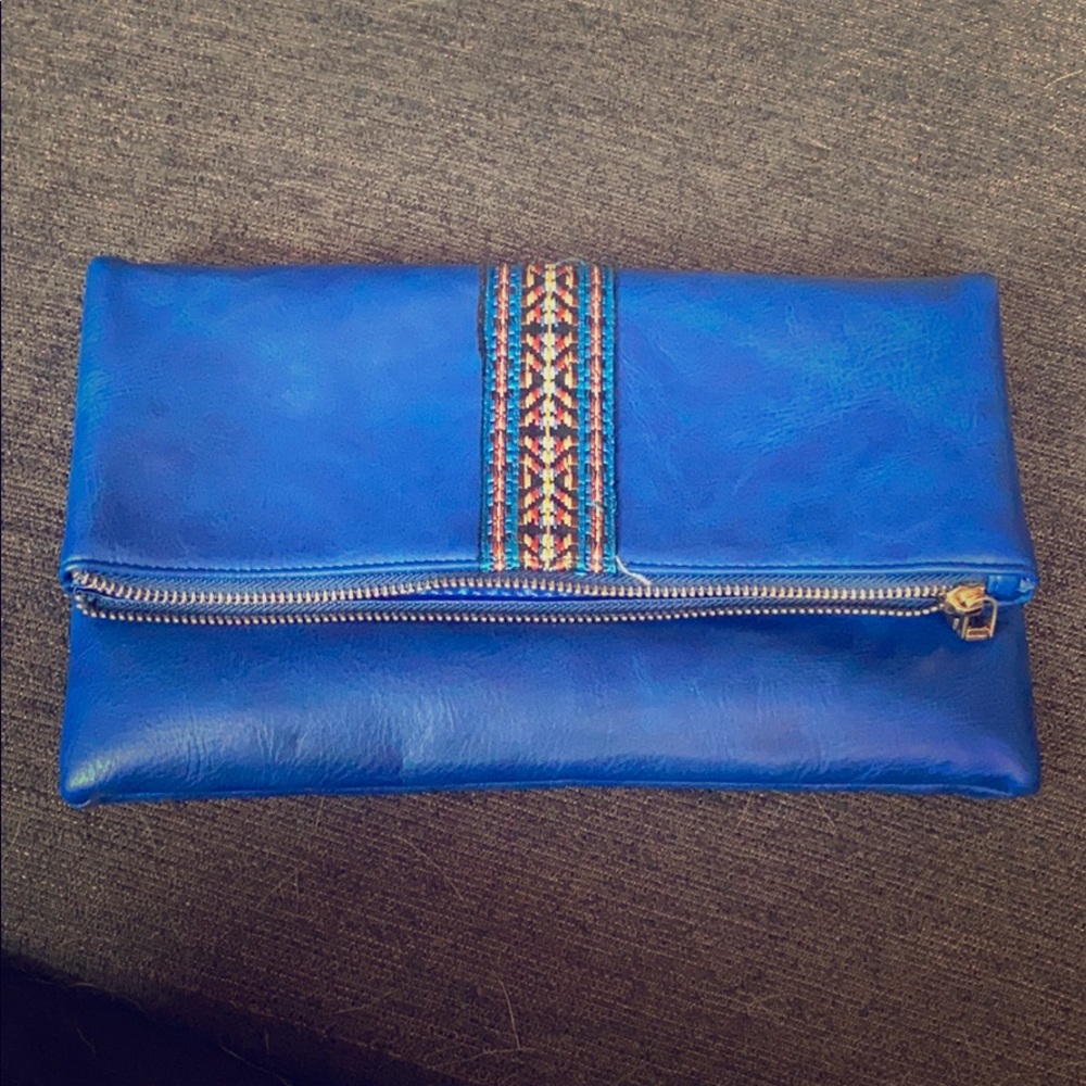 Blue clutch purse